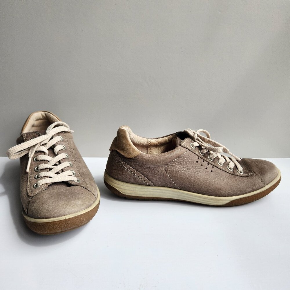 ECCO Chase II Size 39(US 8-8.5) Warm Gray Nubuck Leather Lace Up Casual Sneakers